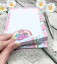Notepad - A6 Recycled Paper Notepad - Rainbow Unicorn  - Image 3