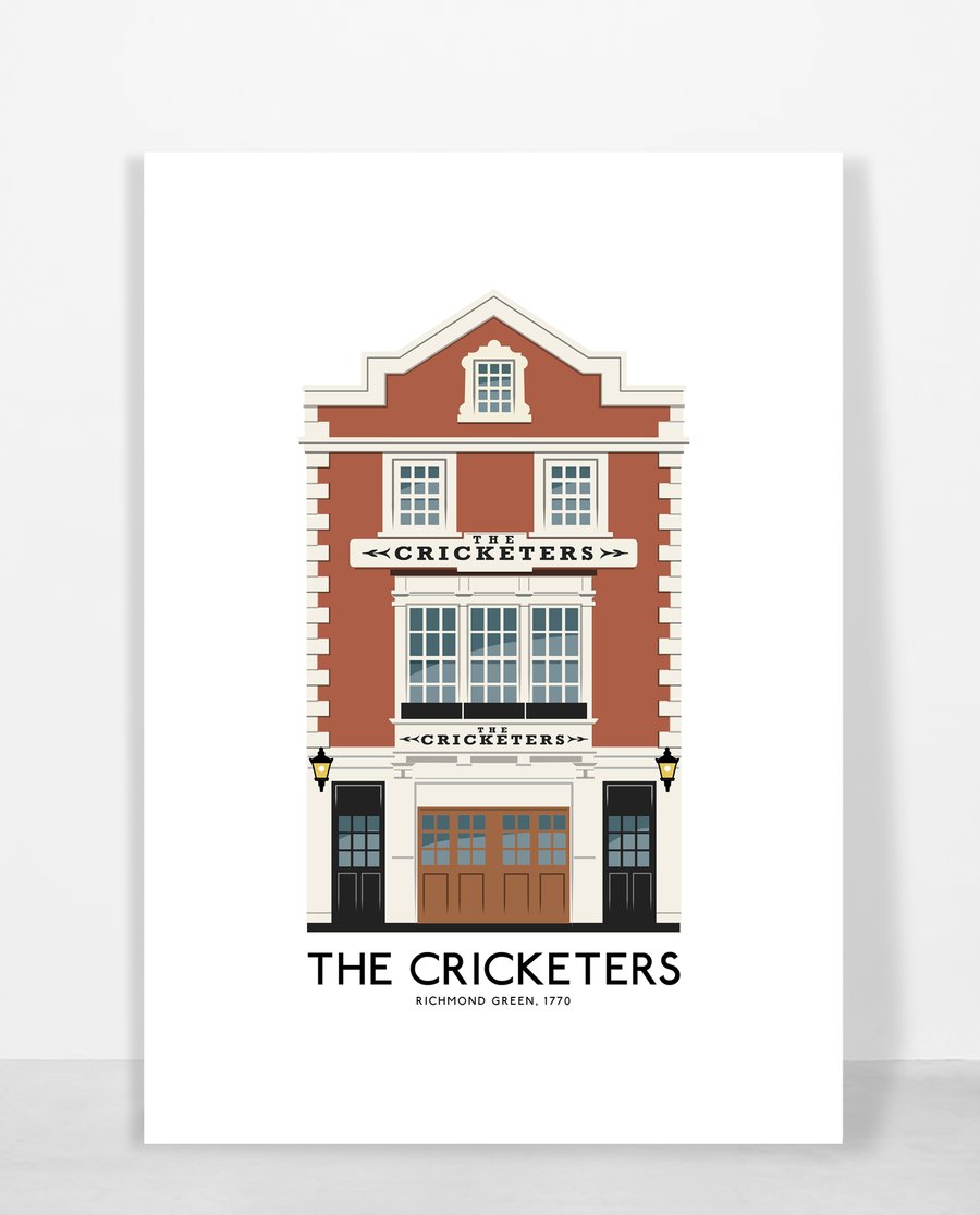 CRICKETERS PUB, RICHMOND, A4 Print