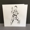 Karate Card - Hand Cut Card - Handmade Greeting Card