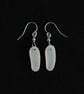 Long white sea glass earrings - Image 2