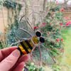 Bee Stained Glass Suncatcher - Handmade Hanging Decoration