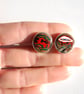 Round Kenworth fordite cufflinks  - Image 2