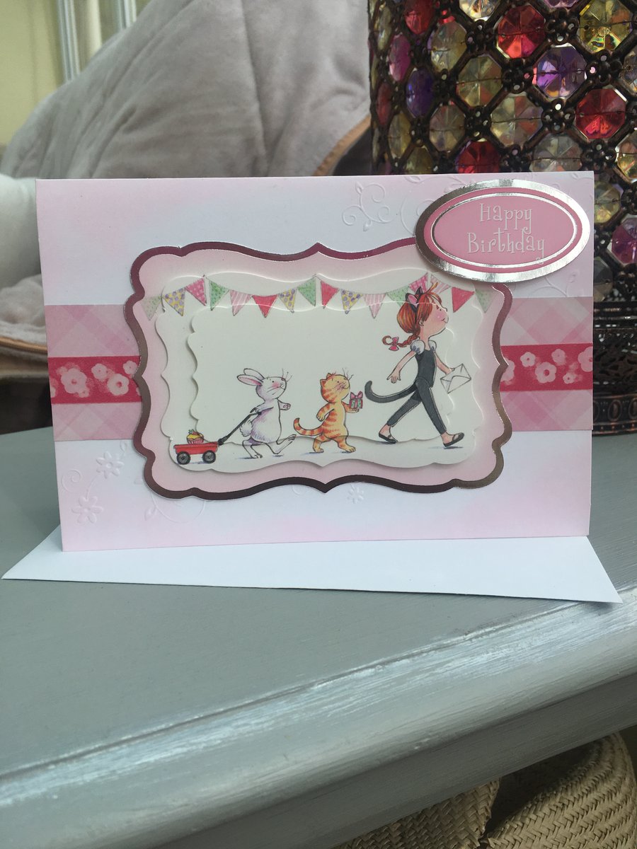 Let's go and celebrate happy birthday little girl card