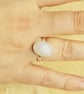 Simple oval Rainbow moonstone Ring. Sterling silver adjustable. June Birthstone - Image 2