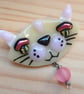 Handmade Fused Glass Cat Brooch. - Image 3