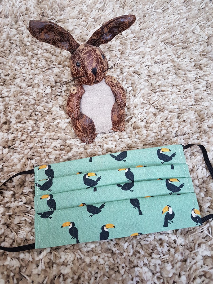 Small Adult or Teenager face covering – Toucan print