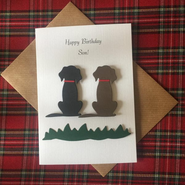 Personalised Retirement card Any Relation or Name Black and Brown or Spotty Dogs