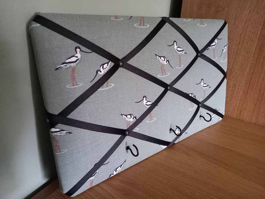 Avocet Wading Birds Fabric Noticeboard - Small 40 cm x 23 cm
