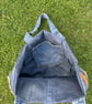 Village scene tote bag - Appliqué style - Upcycled  - Image 3