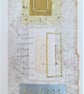 Cream Speckle Gold Silver & Naturals Handstitched Geometric Small Art Pictures - Image 2