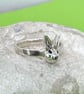 Fine silver rabbit ring