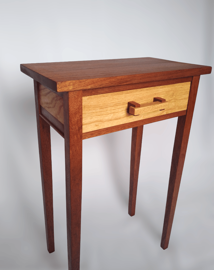 Console Table with Drawer, Solid Ash and Sipo Side table