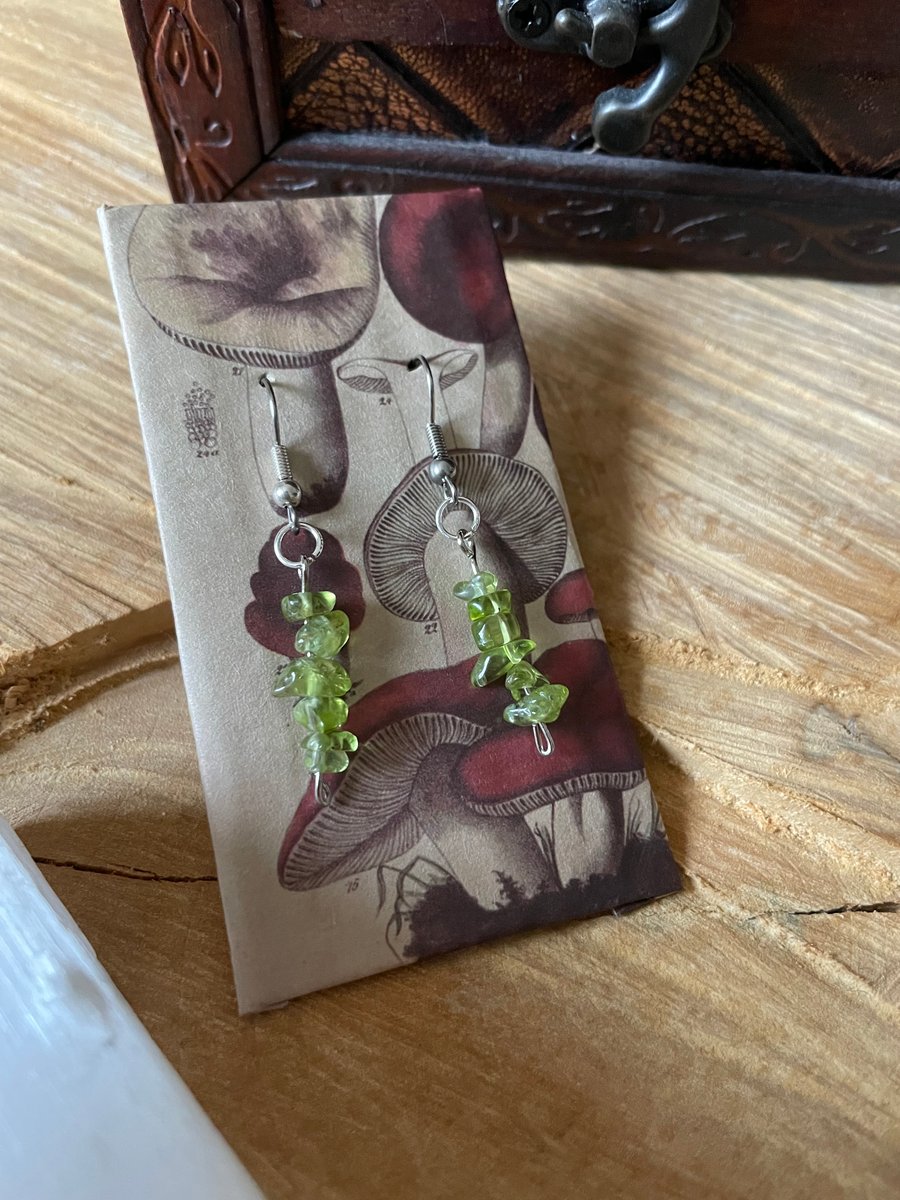 Peridot Crystal Earrings 