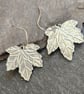 Maple Leaf earrings in etched pewter - Image 4