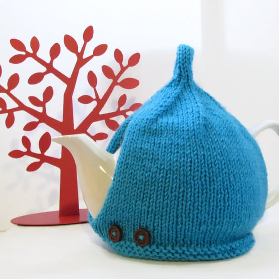 Tea Cosy in Turquoise Aran Wool