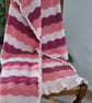 Pretty pink crochet baby blanket,  striped ripple effect, newborn gift - Image 5