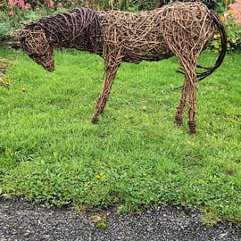 Horse, pony, woven willow. animal sculpture, custom order
