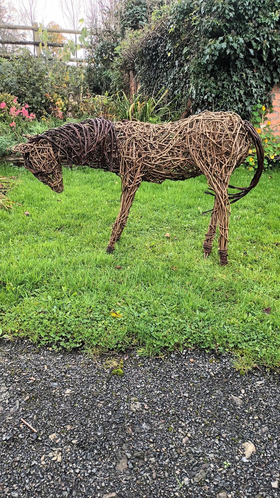 Horse, pony, woven willow. animal sculpture, custom order