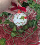 Holly Berry hand-painted Christmas ceramic bauble - Image 5