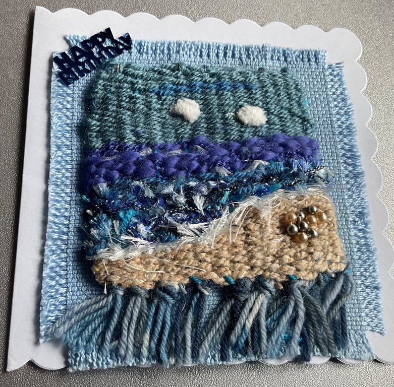 A pretty woven birthday card 
