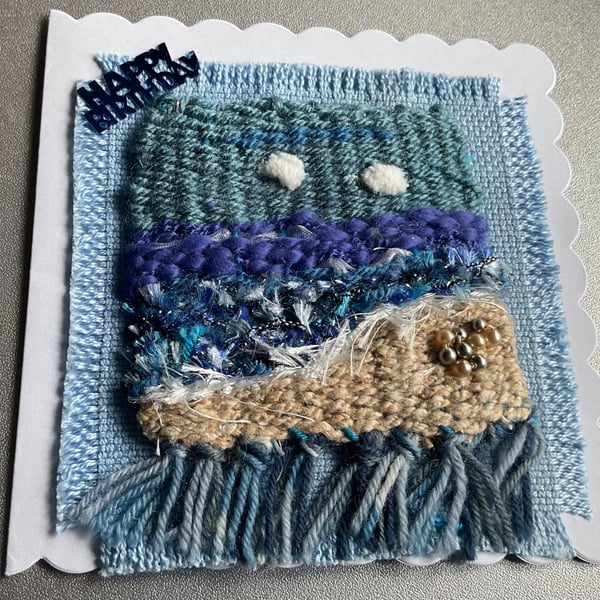 A pretty woven birthday card 