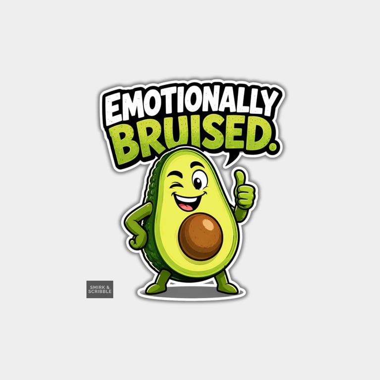 Funny Vinyl Die Cut Sticker For Adults - Emotional Avocado