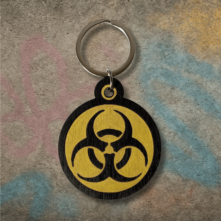  Biohazard Symbol Keyring