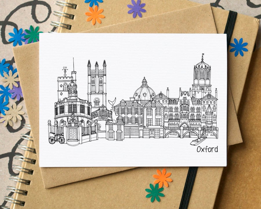 Oxford Skyline Greetings Card