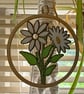Wooden Hanging decoration of a daisy that is hand painted - Image 2