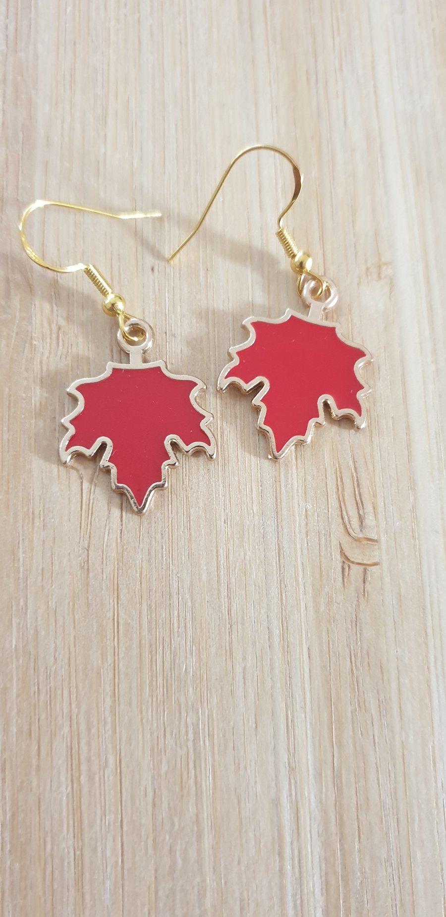 Red maple leaf earrings 