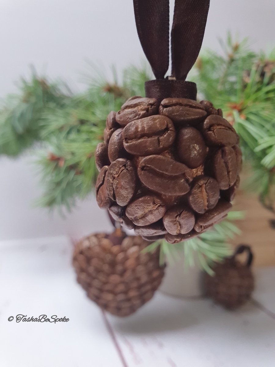 Coffee beans ornaments, Christmas tree scented ... - Folksy
