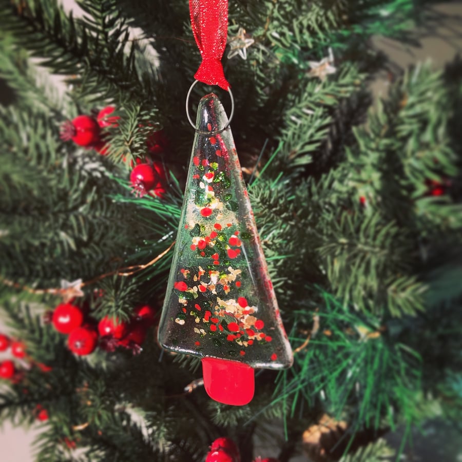 Fused glass Christmas Tree Decoration