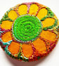45mm Multicoloured Flower Textile Badge  - Image 1
