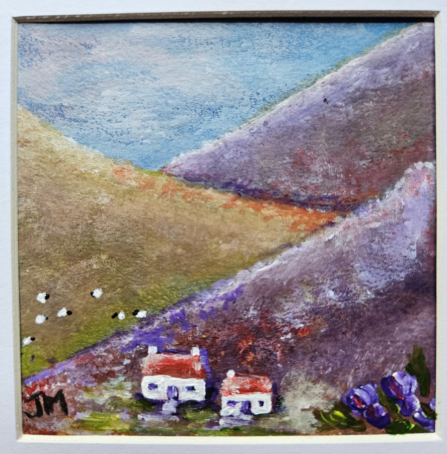 Shepherd's croft framed painting.