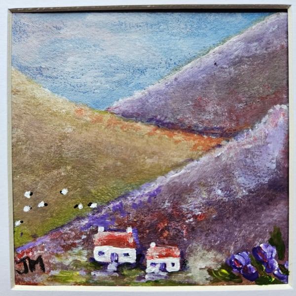 Shepherd's croft framed painting.