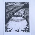 Bridge and River A6 art print