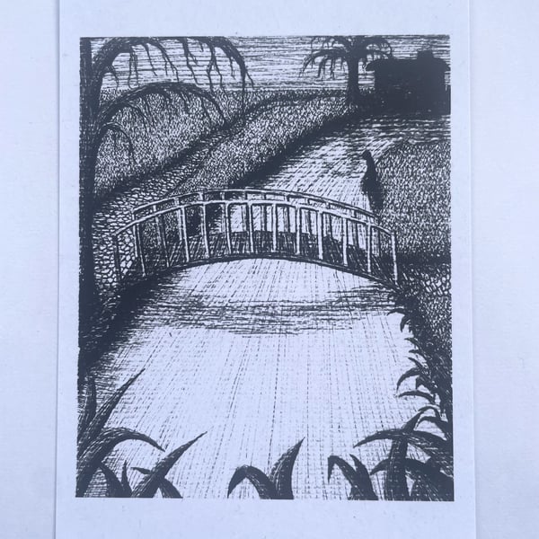 Bridge and River A6 art print