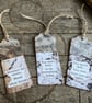 Set of Three Rustic Inspirational Book Marks.Handmade Affirmation Tags for Him.