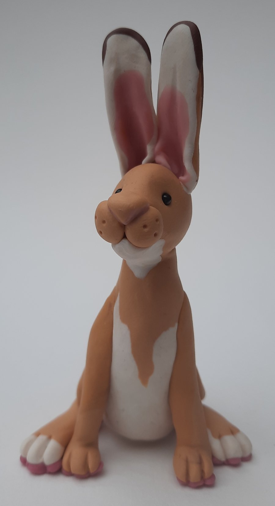 Handmade Polymer clay Hare: AKA Harriet 