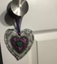 Hand Embroidered Heather Heart Decoration  - Image 7