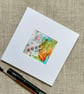 Original art card, blank card, hand painted, abstract, in vibrant acrylic ink - Image 1