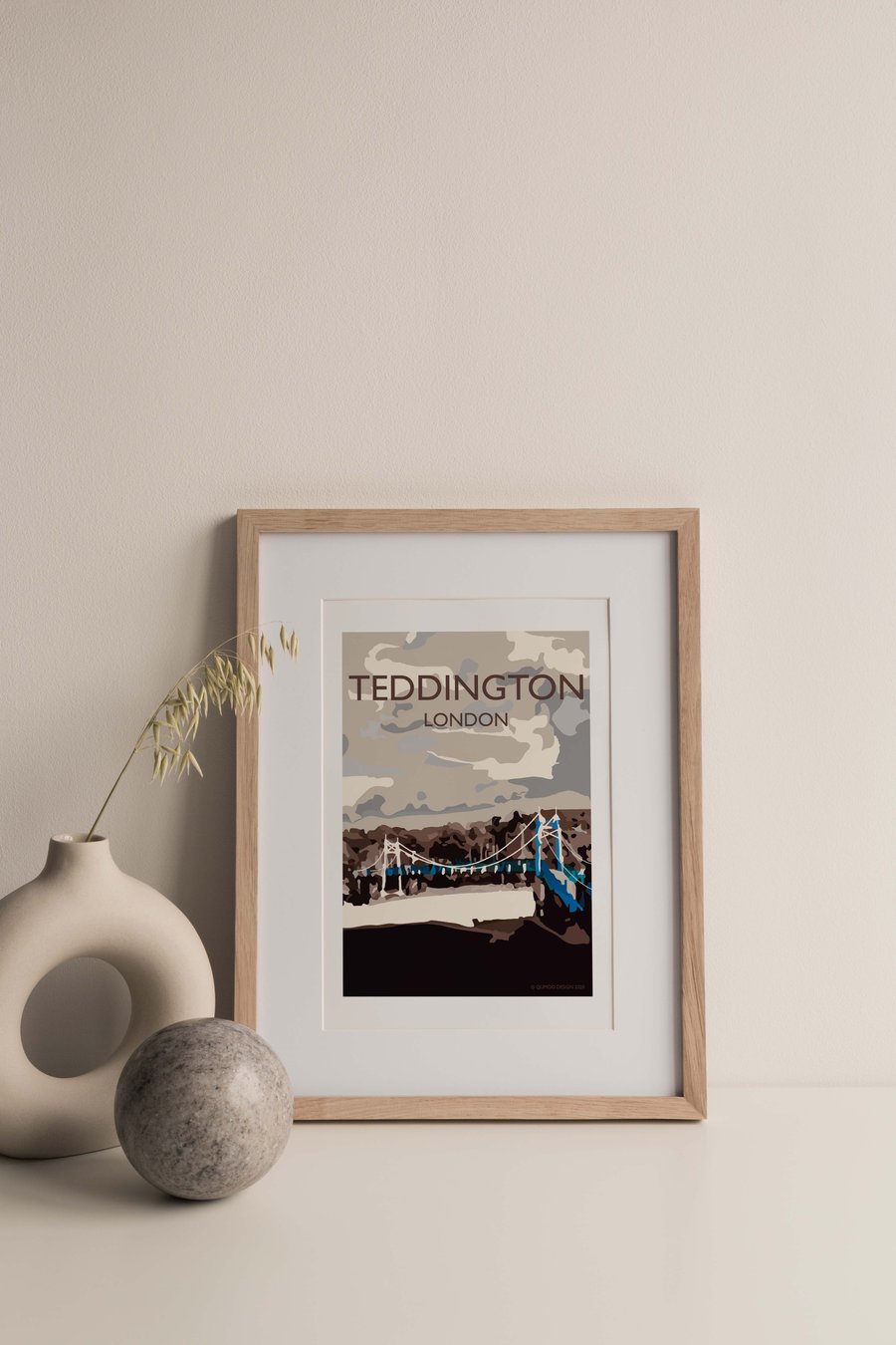 Teddington, South West London Giclee Travel Poster