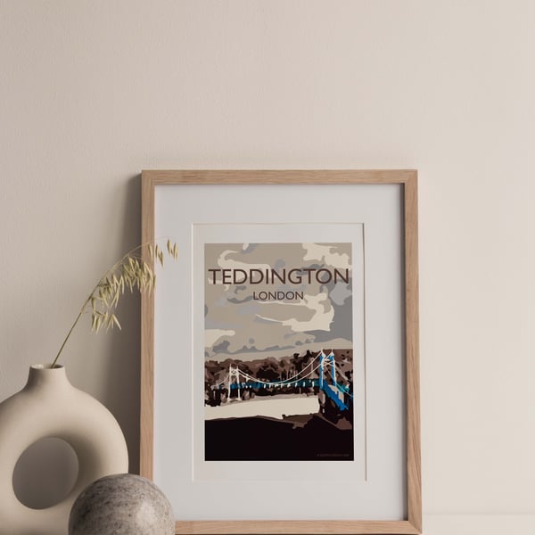 Teddington, South West London Giclee Travel Poster