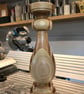 Handcrafted Turned Mixed Solid Wood 30cm high candle holder - Image 2