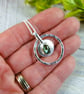 Silver Circle Necklace with Abalone Shell - Image 3
