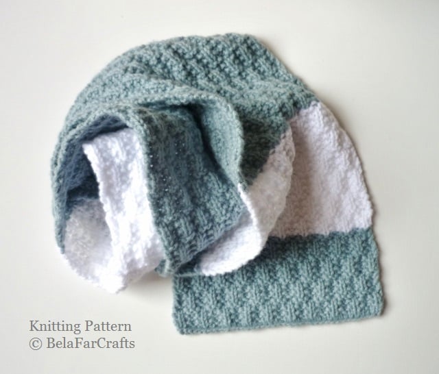 KNITTING PATTERN - Boys Textured Scarf - Knitting for beginner