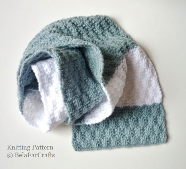 KNITTING PATTERN - Boys Textured Scarf - Knitting for beginner