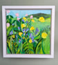 Acrylic Painting - original wild flower painting wooden box canvas framed