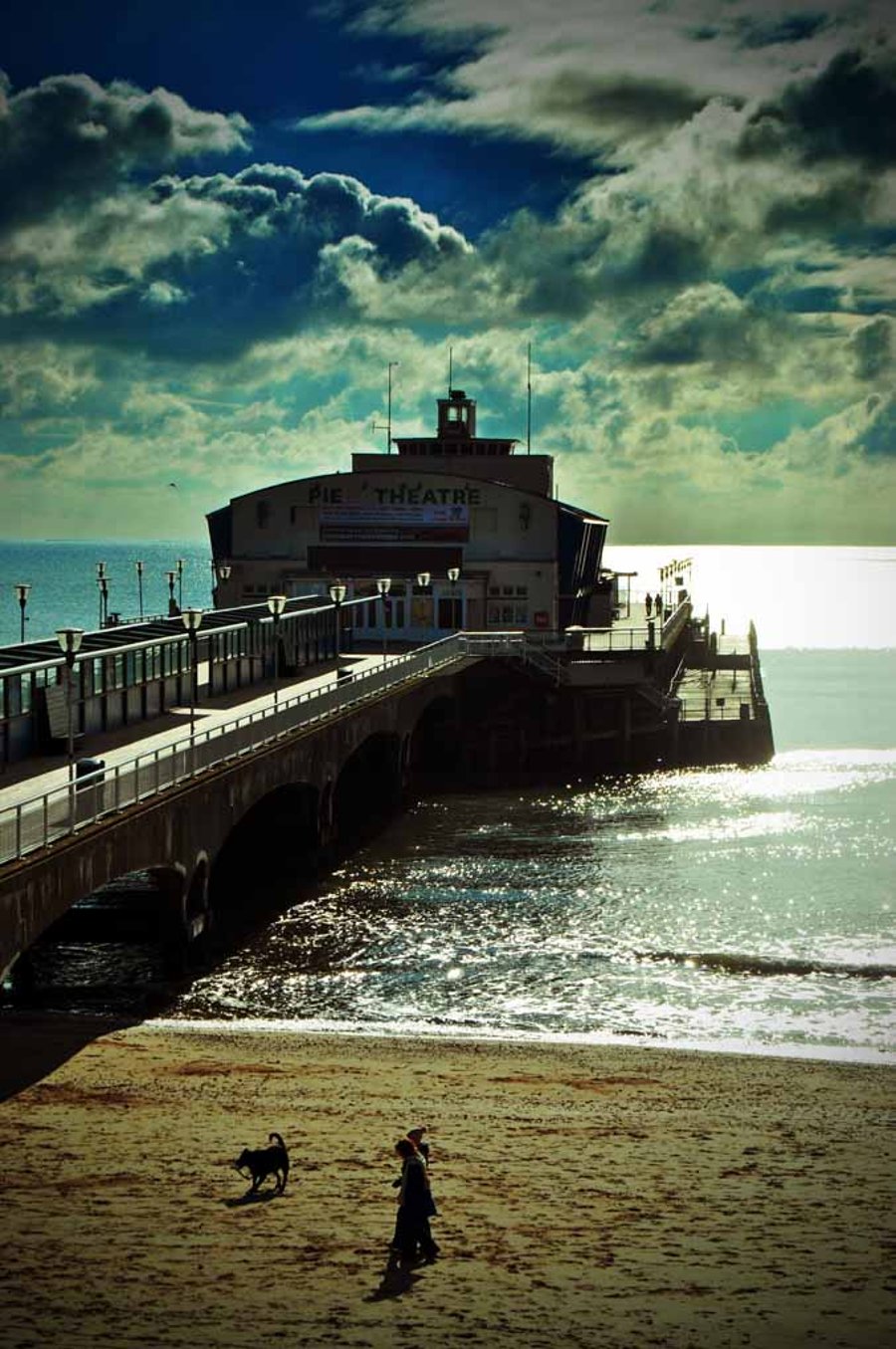 Bournemouth Pier And Beach Dorset England UK 12"x18" Print