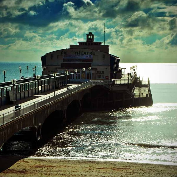 Bournemouth Pier And Beach Dorset England UK 12"x18" Print